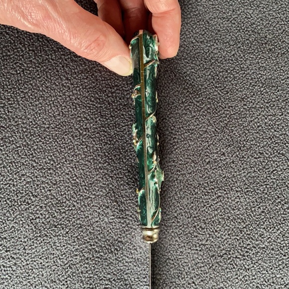 Cake Knife Enamelware & Crystal Server Slicer - Picture 8 of 11